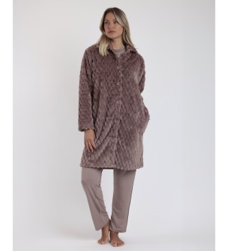 Admas Soft Sleep Long Sleeve Robe brown