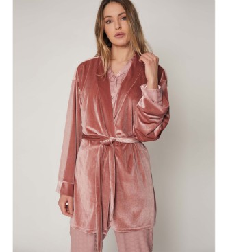 Admas Dots pink dressing gown