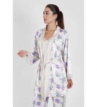 Admas Romantic cream long sleeve robe