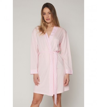 Admas Long Sleeve Smalls Dots Pink Robe