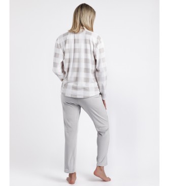 Admas Pyjama ouvert Adm Velvet gris