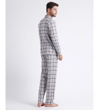 Admas Grauer Schlafanzug mit langen rmeln im Garnet Style