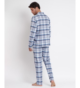 Admas Sapphire Long Sleeve Open Pyjama blue