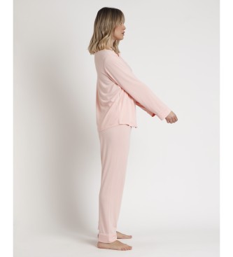 Admas Pyjama manches ouvertes corail doux pour le sommeil