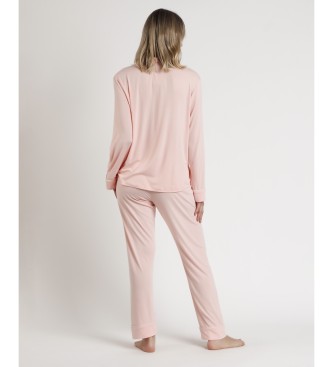 Admas Pyjama manches ouvertes corail doux pour le sommeil