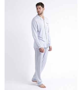 Admas Niebieska piżama z długim rękawem Stripes & Dots