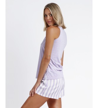 Admas Pijama Classic Stripes lila