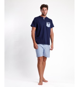 Admas Short sleeve pyjamas Stripest navy
