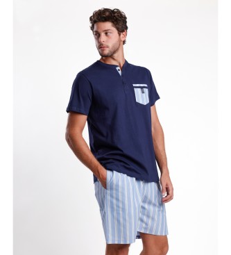 Admas Short sleeve pyjamas Stripest navy