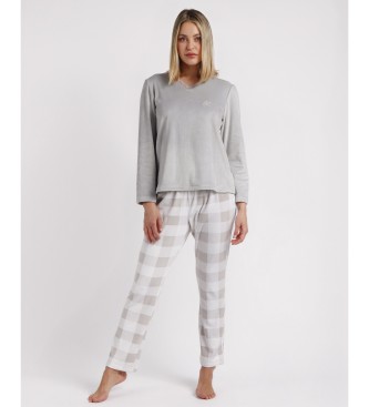 Admas Pajamas Long Sleeve Velvet grey