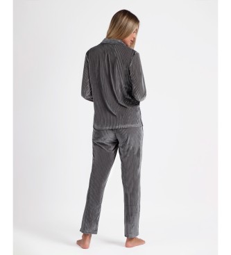 Admas Pyjama Classic Elegant Stripes gris