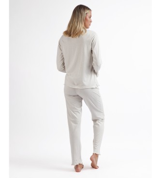 Admas ADM Edition pižama z dolgimi rokavi siva