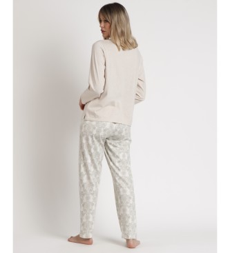 Admas Pyjamas langrmet Aqua beige