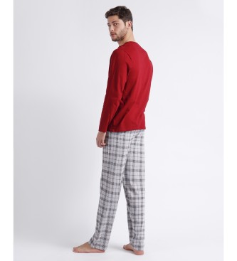 Admas Garnet Style langrmet pyjamas rdbrun