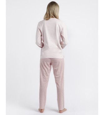 Admas Long Sleeve Pyjamas Rose Chains pink