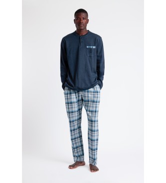 Admas Sapphire navy langrmet pyjamas