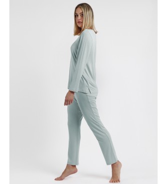 Admas Long Sleeve Pyjamas Satin Bands green