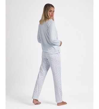 Admas Pajamas Long Sleeve Soft Forever Together blue