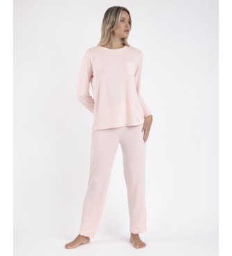 Admas Pijama Manga Larga Soft Sleep rosa