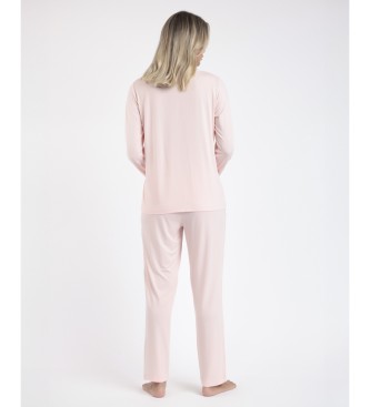 Admas Pijama Manga Larga Soft Sleep rosa