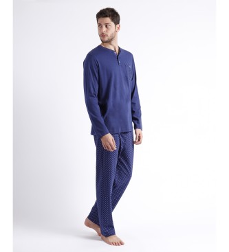 Admas Spike Langarm-Pyjama blau