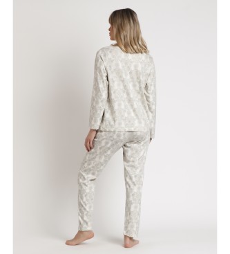 Admas Pyjamas Lngrmad Topp Aqua beige