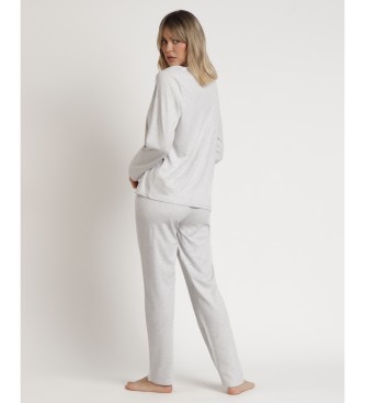 Admas Pyjamas Long Sleeve Top Classic Soft grey