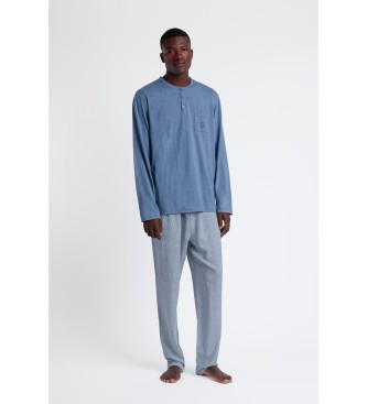 Admas Pyjamas Long Sleeve Top Classic Spiga blue