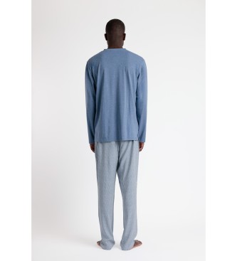 Admas Pyjamas Long Sleeve Top Classic Spiga blue