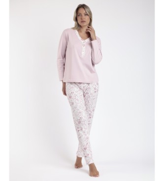 Admas Pijama Manga Larga Tapeta Live rosa