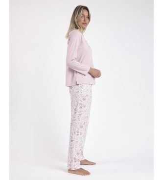 Admas Pyjama Langarm Top Live rosa