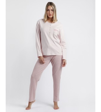 Admas Pyjama Top  manches longues Rose Chains pink