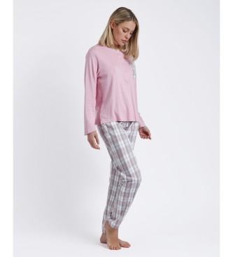 Admas Pyjamas Long Sleeve Top Soft Pink Paradise pink