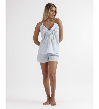 Admas Pyjamas Classic Plumetti Straps blue