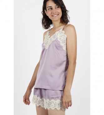 Admas Pyjamatrger Soft Crepe mauve