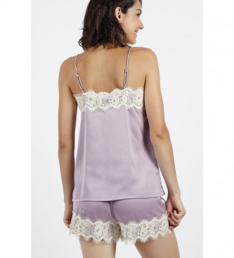 Admas Pyjamatrger Soft Crepe mauve