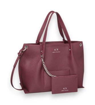 A|X Armani Exchange Sac  main  chane de couleur bourgogne