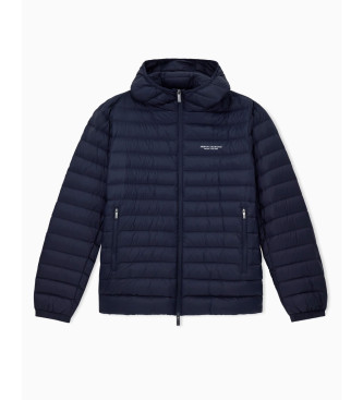 A|X Armani Exchange Down jacket with full zip and navy hood