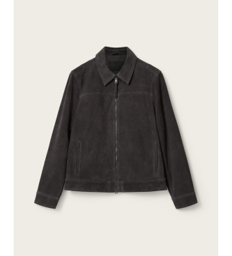 ALL SAINTS Dark gray Rhone Leather Jacket