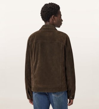 ALL SAINTS Rhone Brown Leather Jacket