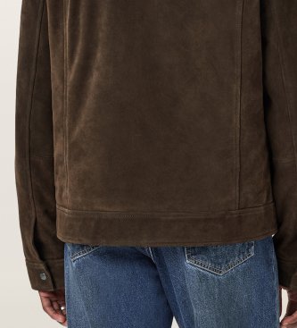 ALL SAINTS Rhone Brown Leather Jacket
