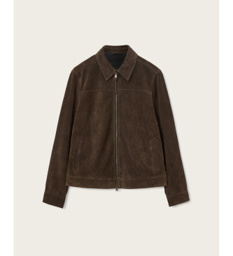 ALL SAINTS Rhone Brown Leather Jacket