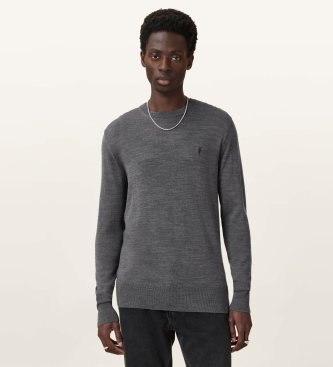 ALL SAINTS Pullover Merino Mode grau