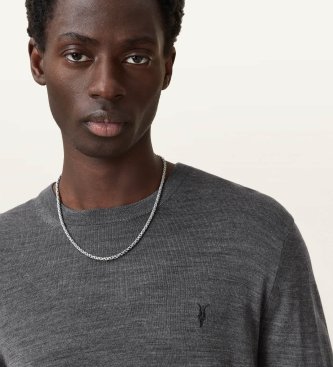 ALL SAINTS Pullover Merino Mode grau