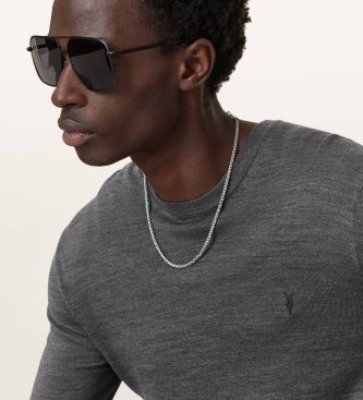 ALL SAINTS Pullover Merino Mode grau