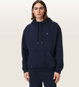 ALL SAINTS Asher Navy Hooded Sweatshirt