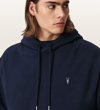 ALL SAINTS Asher Navy Hooded Sweatshirt