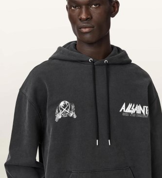 ALL SAINTS Kapuzenpullover Chromium schwarz