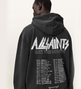 ALL SAINTS Kapuzenpullover Chromium schwarz