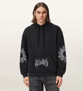 ALL SAINTS Kapuzenpullover Helvette schwarz